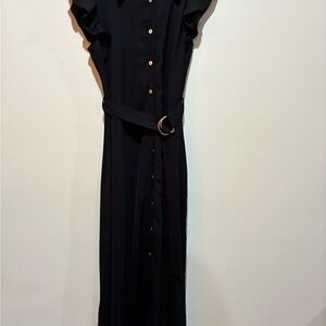 SHEIN Black Ruffled Maxi Dress